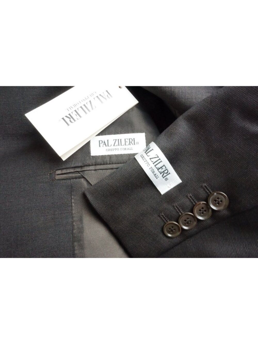 Pal Zileri Brown Woven 100% Wool 2 Pc Suit Jacket Pants 50R US BRAND NEW